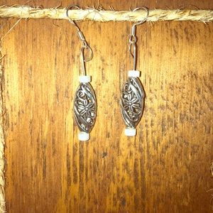 Flower Earrings with Mother of Pearl accent beads.